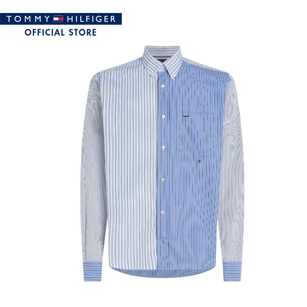 Tommy Hilfiger เสื้อเชิ๊ต ผู้ชาย รุ่น MW0MW33794 0A4 - สีน้ำเงิน