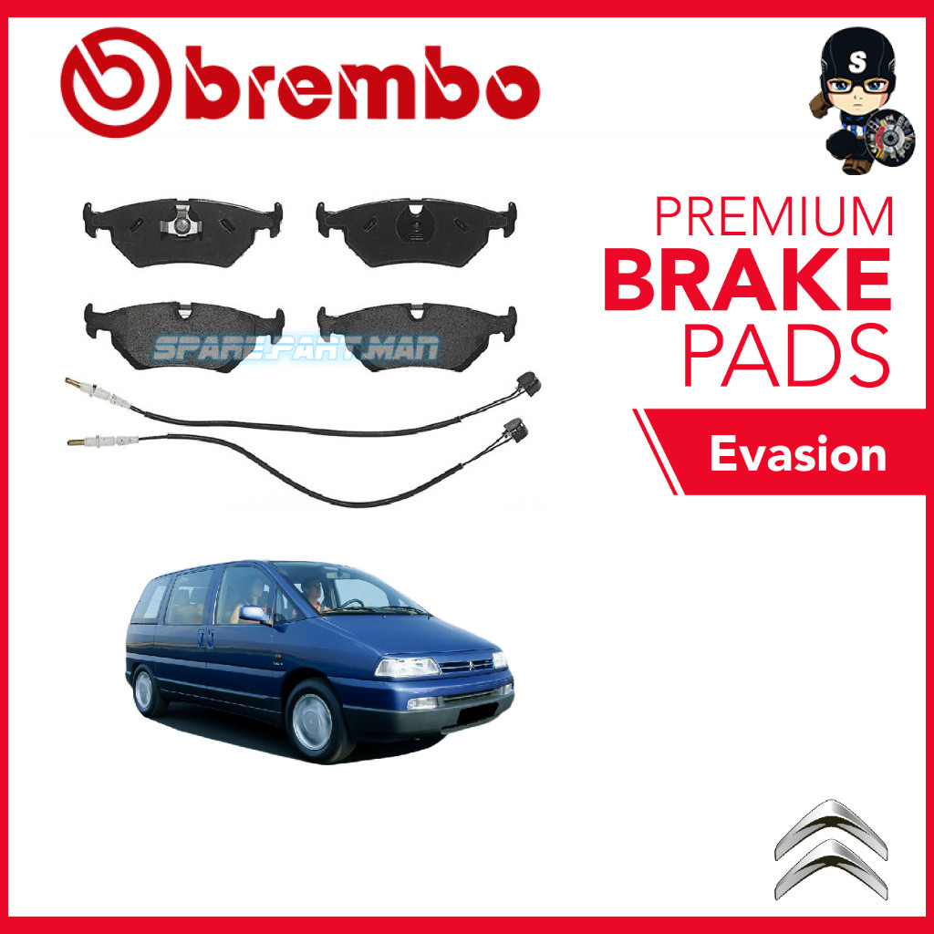 ผ้าเบรคหลัง BREMBO (1 ชุด) - Citroen Evasion