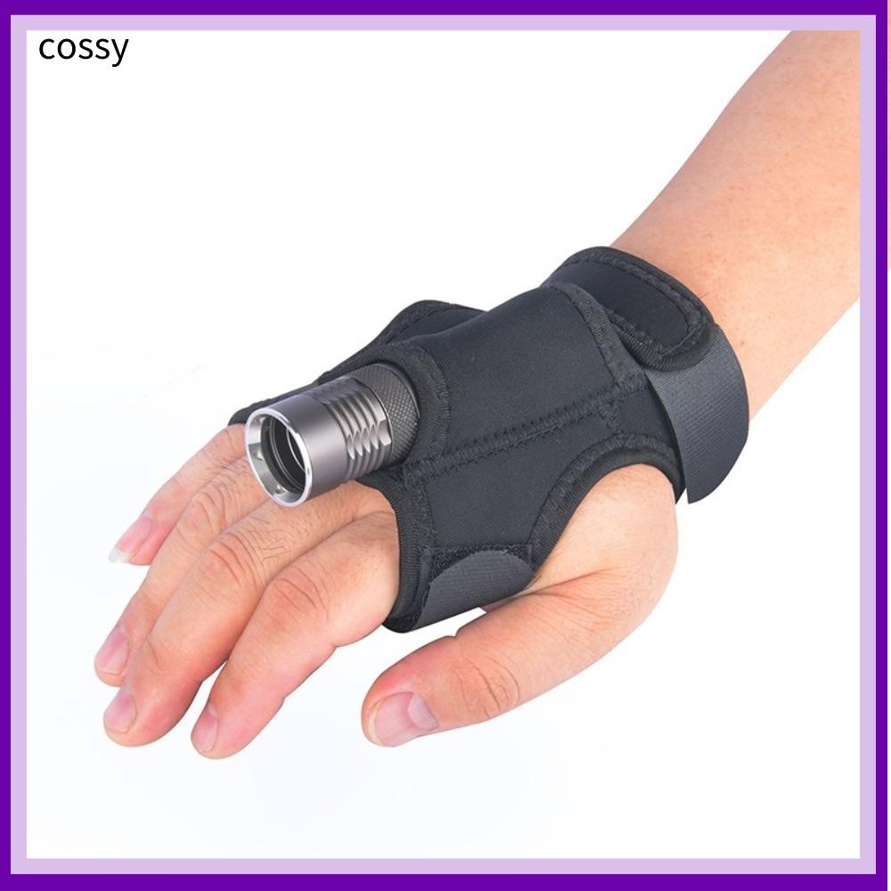 Cossy ดําน้ําไฟฉายถุงมือ,ปรับ Neoprene ใต้น้ํา LED ผู้ถือไฟฉาย,ทนทานยืดหยุ่นแฮนด์ฟรีสายรัดข้อมือนุ่มถุงมือสําหรับกีฬาทางน้ํา