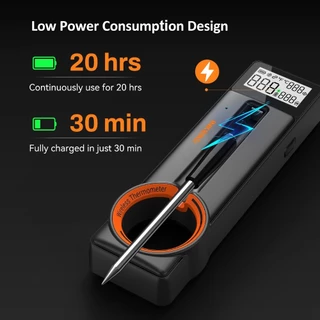 INKBIRD INT-21-B บลูทูธ 5.4 เครื่องวัดอุณหภูมิสเต็กไร้สาย พร้อมหัววัด สัญญาณเตือนอุณหภูมิ ควบคุมผ่านแอปพลิเคชัน เหมาะสำหรับทำบาร์บีคิว