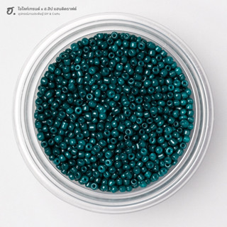 ลูกปัดเม็ดทราย ขนาด 2 มม. สีเขียวเข้ม Dark Forest