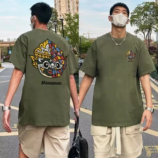 (COD/24 ชั่วโมง)Fanfei Apparel เสื้อยืดคอกลมแขนสั้น ลาย หนุมาน บีลีฟ Oversize Cotton ⚡️USAคุ้มสุด!⚡️