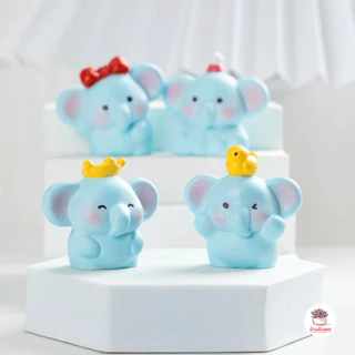 ช้างน้อยวัยสดใส [ เซต 5 ชิ้น ] ตุ๊กตาจิ๋ว โมเดลจิ๋ว แต่งสวน ตุ๊กตาแต่งสวนจิ๋ว