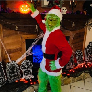 Shanrong cosplay halloween ชุดคอสเพลย์ พร็อพหน้ากากยาง รูปการ์ตูนอนิเมะ The Green Grinch แนวโกธิค พร็อพสําหรับเทศกาลคริสต์มาส