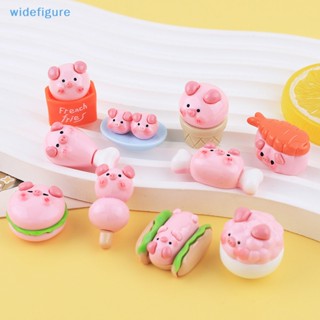 Widefigure เครื่องประดับเรซิ่น รูปการ์ตูนหมู 3D สีชมพู DIY สําหรับตกแต่งบ้าน