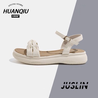 JUSLIN   รองเท้าแตะผู้หญิง ส้นแบน ใส่สบาย สไตล์เกาหลี รองเท้าแฟชั่น 2023 ใหม่  สบาย สวยงาม ins คุณภาพสูง D22E034 37Z230910