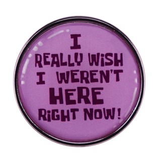 เข็มกลัด รูป I Wish I Not Here Now Button Badge Haobing สไตล์บูติก