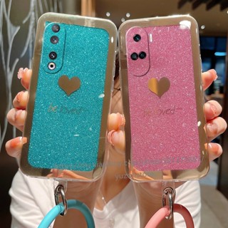 Phone Case Honor 90 5G 90 Lite X5 2023 พร้อมส่ง เคสโทรศัพท์มือถือ ซิลิโคนนิ่ม ลายกลิตเตอร์ พร้อมสายคล้องข้อมือ พกพาง่าย สําหรับ