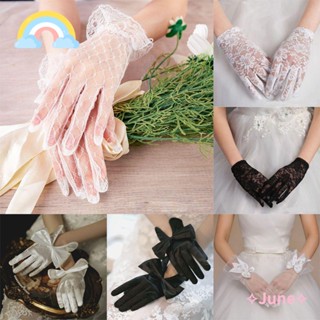 June ถุงมือผ้าลูกไม้ แฟชั่น สําหรับเจ้าสาว งานพรอม งานพรอม 1 คู่