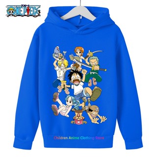 เสื้อกันหนาว มีฮู้ด ลายการ์ตูนอนิเมะ One Piece Luffy แฟชั่นสําหรับเด็กผู้ชาย และเด็กผู้หญิง 2023