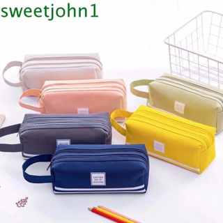 Sweetjohn กระเป๋าดินสอ ขนาดใหญ่ จุของได้เยอะ แบบพกพา สีแคนดี้ สําหรับนักเรียน โรงเรียน