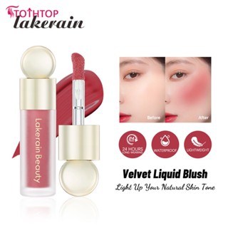 Lakerain Light Transparent Soft Liquid Powder Blusher 5 สีทนทานกันน้ำ Matte Water Rouge ผู้หญิงผิวหน้าสีครีม [TOP]