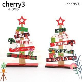 Cherry3 จี้ไม้ รูปรถยนต์ Happy Year ทนทาน สําหรับตกแต่งปาร์ตี้คริสต์มาส 2 ชิ้น