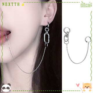 Nextth เครื่องประดับต่างหูห่วงโซ่ยาว สไตล์พังก์ สําหรับผู้หญิง