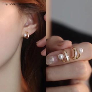 [highbuying] 1 คู่ สไตล์เกาหลี วินเทจ มุก คริสตัล ต่างหู สําหรับผู้หญิง เครื่องประดับ ระดับสูง เพทาย ต่างหูสตั๊ด ผู้หญิง สินค้าใหม่