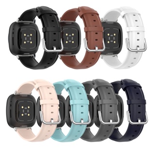 สายนาฬิกาข้อมือหนังแท้ แบบเปลี่ยน สําหรับ Fitbit Versa 2 3 4 Lite Smart Watch Band Loop For Sense 2 Correa