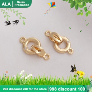 【🏭เครื่องประดับ DIY🏭】หัวเข็มขัด ชุบทอง 14K ประดับไข่มุก เพทาย ทรงกลม สําหรับทําเครื่องประดับ สร้อยคอ สร้อยข้อมือ DIY【หัวเข็มขัดเชื่อมต่อ/หัวเข็มขัดคลิป/สร้อยข้อมือ/สร้อยคอ】