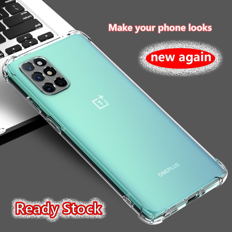 สําหรับ OnePlus 8T 8T + 5G KB2001 KB2000 KB2003 KB2005 KB2007 คริสตัลใส 4 มุมกันกระแทกยางนุ่ม Jelly 