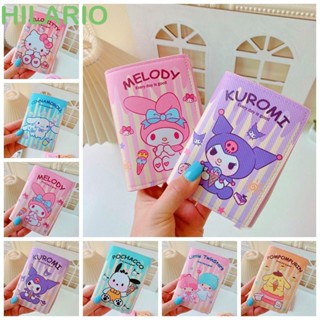 Hilario Kuromi กระเป๋าสตางค์ ใบสั้น แบบพกพา สามพับ ลาย Pochacco Melody Cinnamoroll