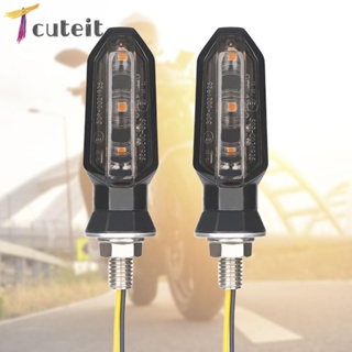 Tcuteit ไฟสัญญาณ LED 12V ขนาดเล็ก อุปกรณ์เสริม สําหรับรถจักรยานยนต์ 2 ชิ้น