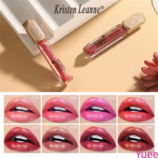 Kristen Leanne 8 สีลิปกลอส Matte Pearlescent Super Flash Smooth ลิปสติกให้ความชุ่มชื้นง่ายสี Long Lasting Lip แต่งหน้า yuee