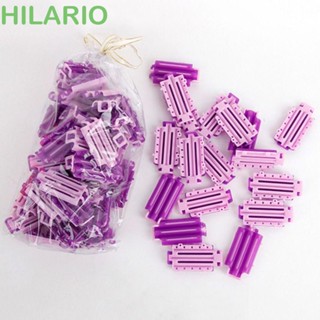 Hilario 50 ชิ้น / ถุง ลูกกลิ้ง ขนปุย พลาสติก สีชมพู คลื่น ก้าน บาร์ แต่งหน้า สีม่วง ดัดผม ตัดผม