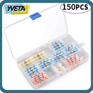 Yveta ตัวเชื่อมต่อสายไฟบัดกรี 4 ขนาด 4 สี สําหรับรถยนต์ 150 ชิ้น