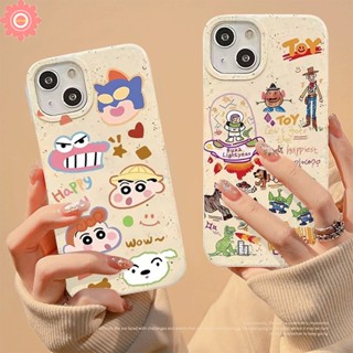 เคสโทรศัพท์มือถือ แบบนิ่ม ลายการ์ตูนชินจังน่ารัก ย่อยสลายได้ เป็นมิตรกับสิ่งแวดล้อม สําหรับ IPhone 11 7Plus XR 13 14 12 15 Pro MAX 6 6S 8 7 15 Plus X XS MAX SE 2020