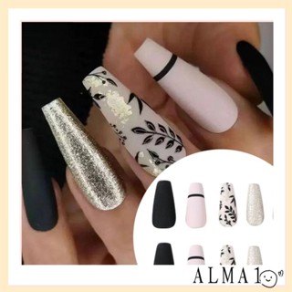 Alma เล็บปลอม แบบเต็มรูปแบบ ถอดได้ สําหรับตกแต่งเล็บ