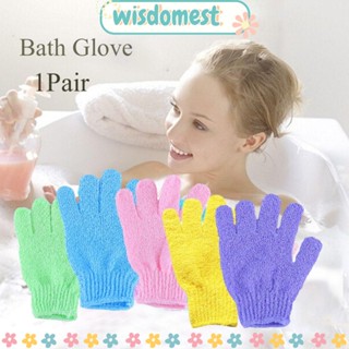 Wisdomest ถุงมือฟองน้ํา สําหรับอาบน้ํา ขัดผิว สปา 1 คู่