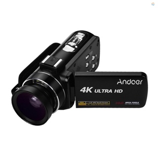 {Fsth} Andoer กล้องบันทึกวิดีโอดิจิทัล 4K เซนเซอร์ CMOS พร้อมเลนส์มุมกว้าง 0.45X พร้อมเมาท์มาโคร 3.0 นิ้ว IPS กันระเบิด