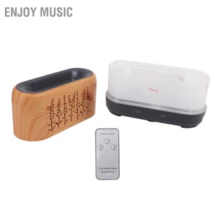 Enjoy Music 200ml Flame Diffuser Humidifier แบบพกพา Noiseless Aroma พร้อมรีโมทคอนโทรลสำหรับโฮมออฟฟิศโยคะ 100-240V