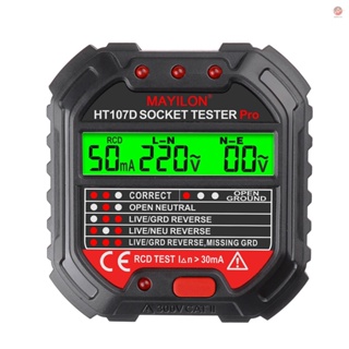 Socket Tester with Voltage Display and 6 Indicator Lights for Phase Polarity Leakage Detection