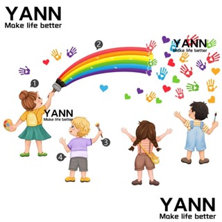 Yann1 สติกเกอร์ติดผนัง ลายมือเล็ก สีสันสดใส สําหรับตกแต่งห้องเด็ก