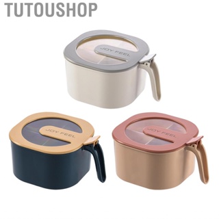 Tutoushop Spice Container  Multi Compartment  Grade Material Seasoning Box 4 In 1 for Kitchen