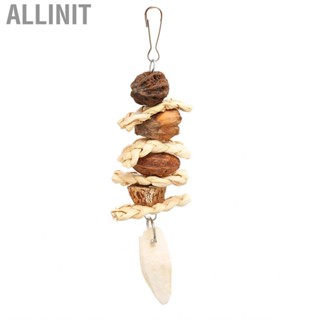 Allinit Bird Chew Toy Hand Made  Leaves Nuts Cuttlefish  Hanging Bite Tua