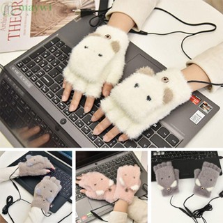 Maywi ถุงมือถักนิตติ้ง แบบครึ่งนิ้ว ไร้นิ้ว แบบพกพา USB