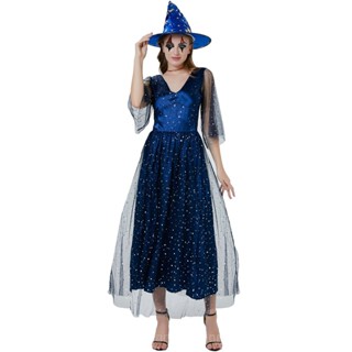 [0709]SZMRP- S-XL Witch Queen Witch Clothes Wizard Long Dress Cos Uniform Costumes Costume  Stage play  Role-playing  Fancy dress  masquerade Halloween   LFAO