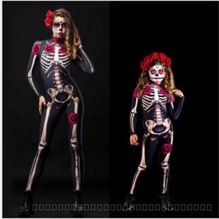 [0717]JHLQ-COS-G Halloween New Jumpsuit European and American Horror Skull Rose Skeleton Children Adult Clothing Princess Dress princess dress  cosplay  ZAGB