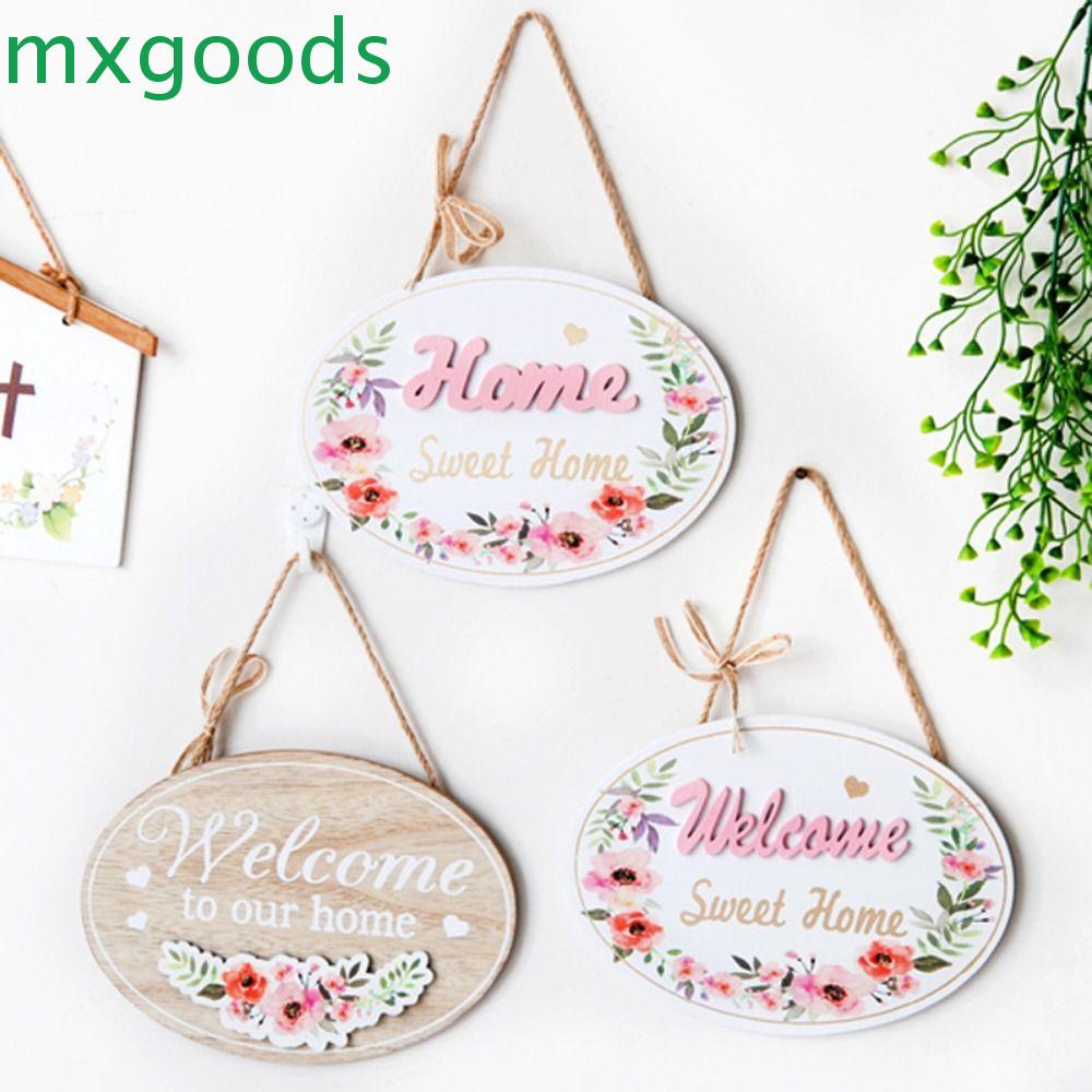 Mxgoods ป้ายไม้ รูปวงรี สองด้าน สําหรับตกแต่งบ้าน สวน
