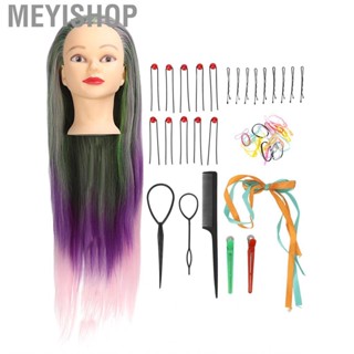 Meyishop Hairdressing Training Doll Head Skin Friendly Colorful Mannequin Hair for Cosmetic Shops