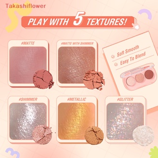 (Takashiflower) พาเลตต์อายแชโดว์ เนื้อแมตต์ กลิตเตอร์ 3 สี กันน้ํา