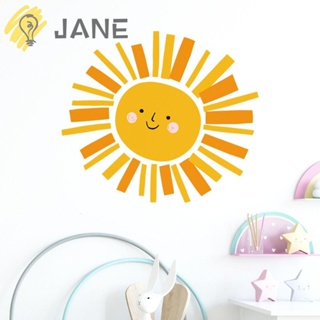 Jane สติกเกอร์ PVC ลายจุด ดวงอาทิตย์ ขนาดใหญ่ สีเหลือง ลอกออกได้ สําหรับติดตกแต่งผนังห้องนอนเด็ก