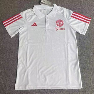 เสื้อโปโลแขนสั้น ลายทีมชาติฟุตบอล Manchester United 23-24 ไซส์ S-XXL ชุดเยือน สําหรับผู้ชาย