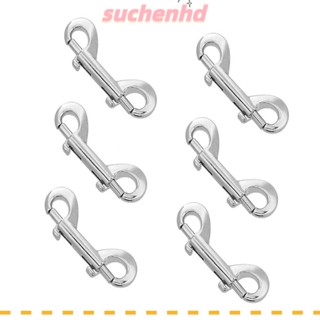 Suchenhd คลิปตะขอ โลหะผสมสังกะสี 3.5 นิ้ว 90 มม. สีเงิน สําหรับให้อาหารสัตว์เลี้ยง สุนัข 6 ชิ้น