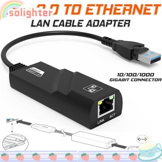 SOLIGHTER อะแดปเตอร์อีเธอร์เน็ต 10 100 1000Mbps Type-C เป็น RJ45 สําหรับแล็ปท็อป