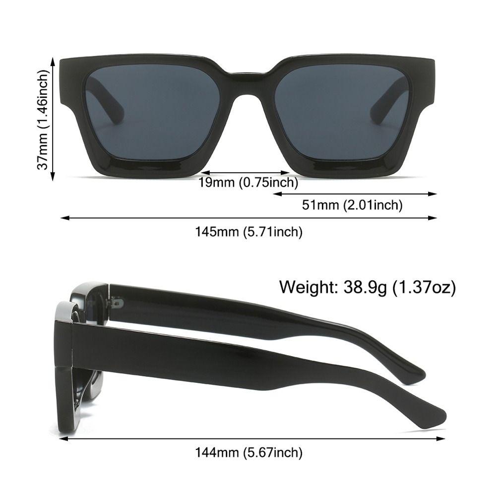 Shoogth แว่นตากันแดดแฟชั่น ทรงสี่เหลี่ยมผืนผ้า แบบหนา ป้องกัน UV400 Y2K สีดํา สําหรับผู้หญิง และผู้ชาย