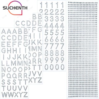 Suchenth สติกเกอร์อะคริลิค เรซิน ลายตัวอักษร สีเงิน DIY สําหรับตกแต่ง