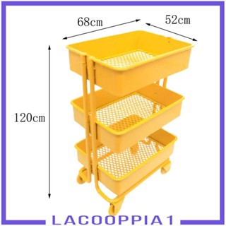 [Lacooppia1] ชั้นวางของโลหะ 3 ชั้น 1/12 พร้อมล้อ 4 ชิ้น สําหรับตกแต่งบ้านตุ๊กตา