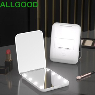 Allgoods กระจกขยาย 8 ดวง ทรงสี่เหลี่ยม พับได้ แบบพกพา สร้างสรรค์ 2 ชิ้น